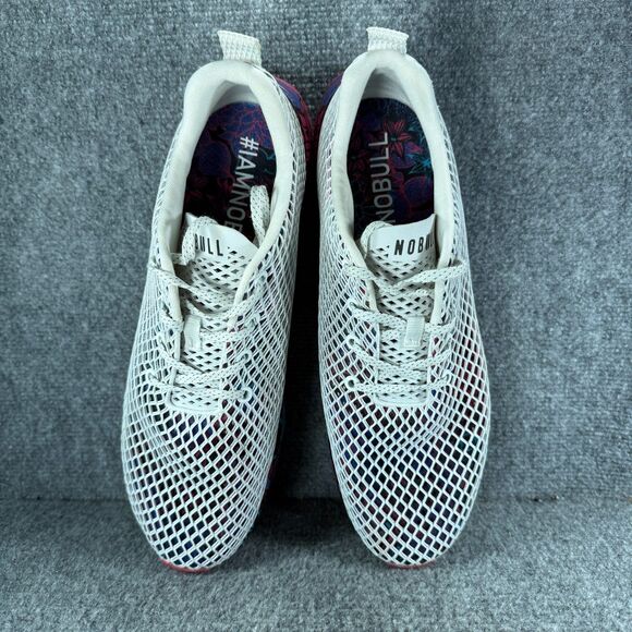 Nobull Mesh Runner Mens 12 Shoes White Floral Succulent Running Training Sneaker - Picture 9 of 11